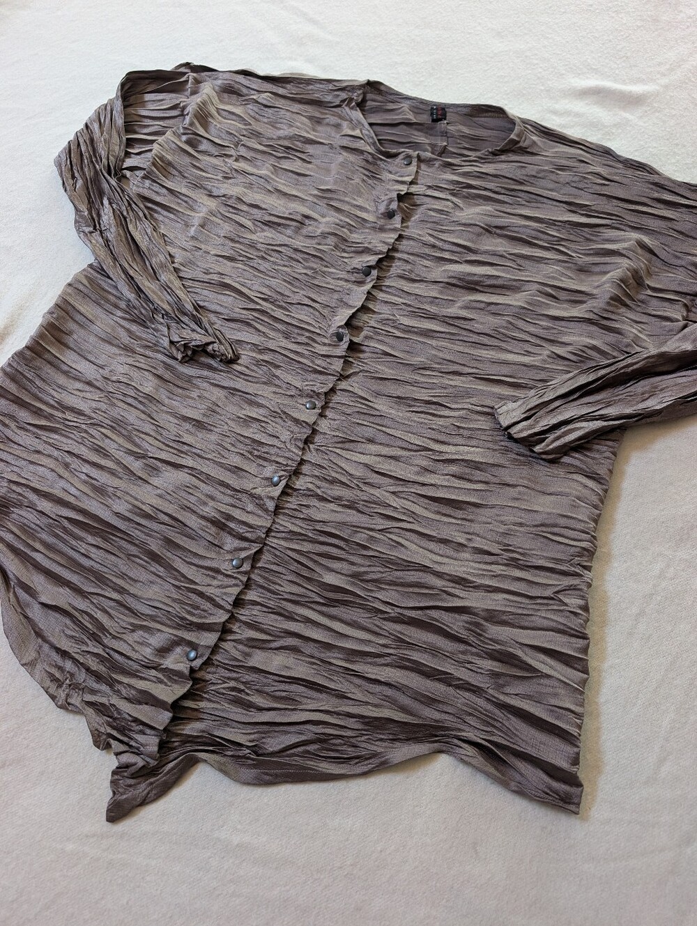 Babette San Francisco button Down Long Sleeve Crinkle Blouse